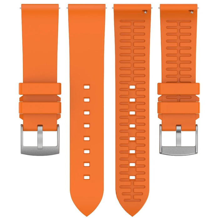For Garmin Venu 3 / Venu 2 / Vivoactive 4 22mm Watch Band Comfortable Fluororubber Wrist Strap - Orange - 5