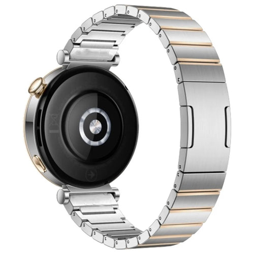 Watch Strap for Huawei Watch GT 4 41mm / Garmin Venu 3S / 2S Stainless Steel 18mm Universal Replacement Wrist Band - Silver+Gold - 1