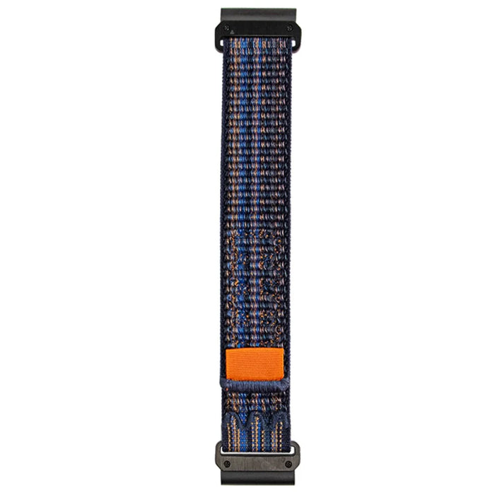 For  Garmin Fenix 7 / Forerunner 965 / 955 / 945 / 935 Wrist Band 22mm Nylon Watch Strap - Blue+Orange - 2