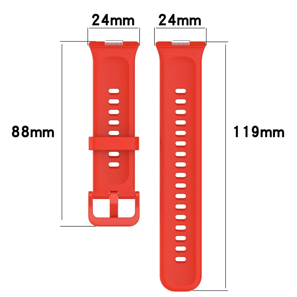For Huawei Watch Fit 3 Silicone Strap Sport Watchbands Replacement - Red - 6