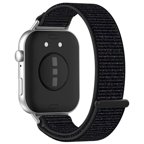 For Huawei Watch Fit 3 Strap Magic Tape Nylon Soft Watch Band - Official Black - 1