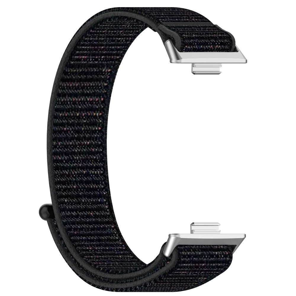 For Huawei Watch Fit 3 Strap Magic Tape Nylon Soft Watch Band - Official Black - 2