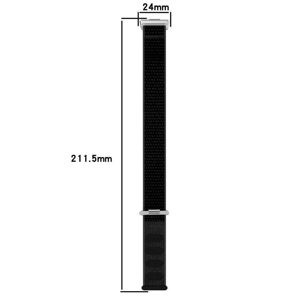For Huawei Watch Fit 3 Strap Magic Tape Nylon Soft Watch Band - Official Black - 6