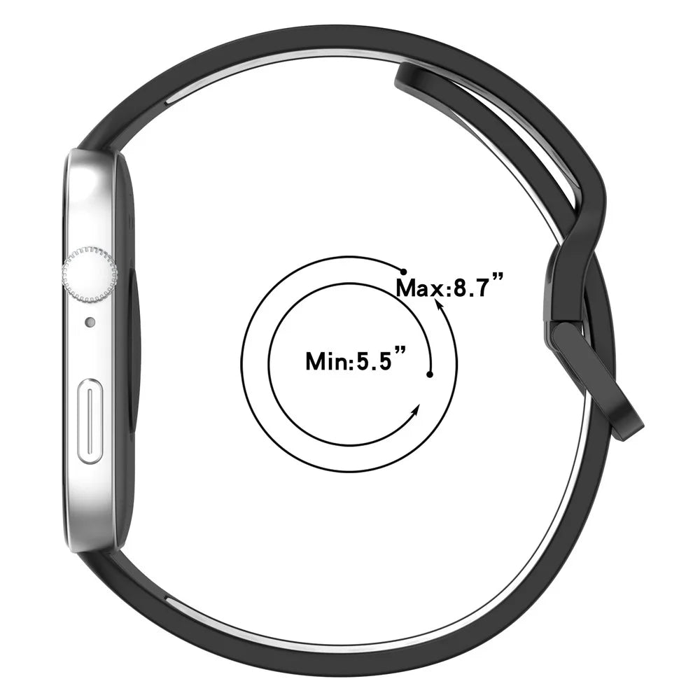 For Huawei Watch Fit 3 Soft Silicone Watch Strap Replacement Dual Color Band - Black+White - 7