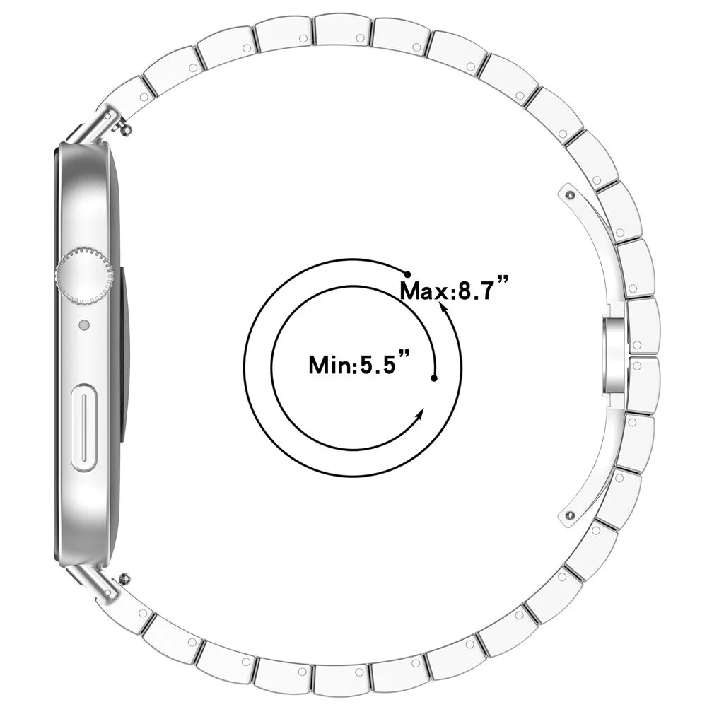 For Huawei Watch Fit 3 Stainless Steel Replacement Strap Metal Watch Band - Black - 7