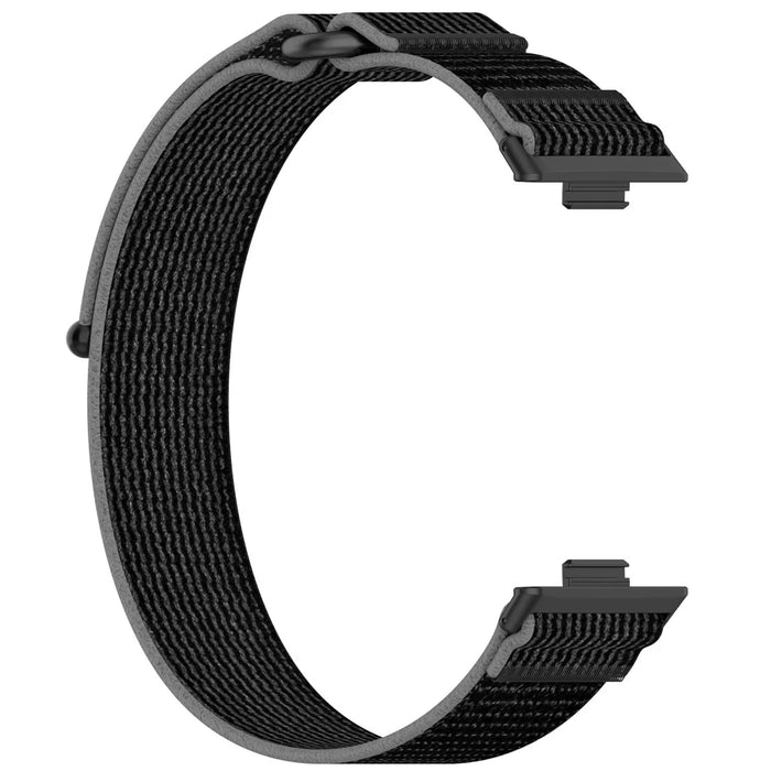 For Huawei Watch Fit 3 Wrist Watch Band Nylon Comfortable Strap Replacement - Black+Grey - 2