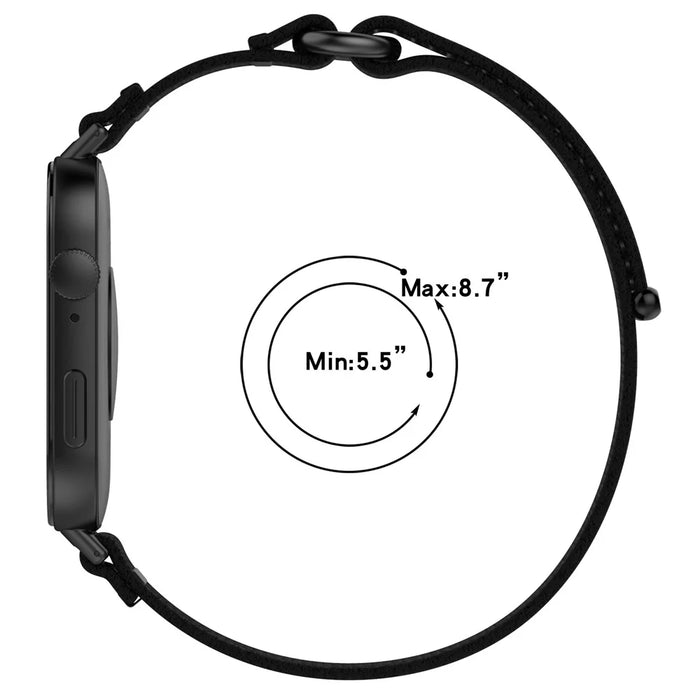 For Huawei Watch Fit 3 Wrist Watch Band Nylon Comfortable Strap Replacement - Black+Grey - 7