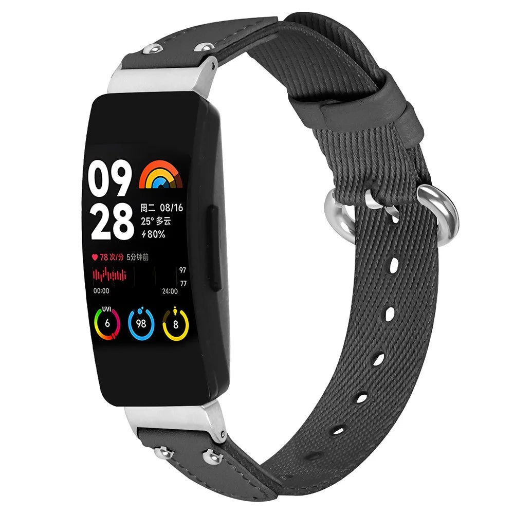 For Fitbit Inspire 2 Nylon Braided Watch Strap Adjustable Replacement Wrist Band - Black - 2