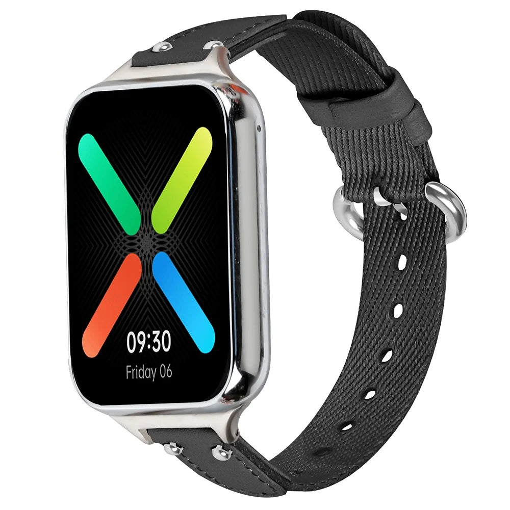 For Xiaomi Smart Band 10 Pro / 9 Pro / 8 Pro / Redmi Watch 6 / 5 / 4 Nylon Canvas Watch Strap Multiple Holes Design Watch Band - Black - 2