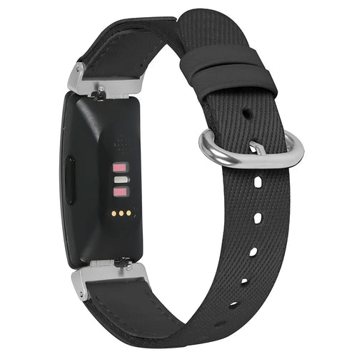 For Fitbit Inspire / Inspire HR Adjustable Nylon Braided Watch Strap Replacement Wrist Band - Black - 1