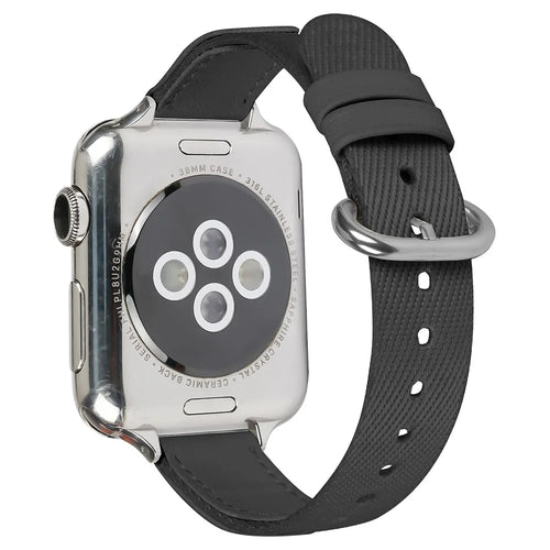 Nylon Braided Strap for Apple Watch Series 11 10 42mm / 9 8 7 41mm / SE3 SE2 SE 6 5 4 40mm / 3 2 1 38mm Wrist Band - Black - 1