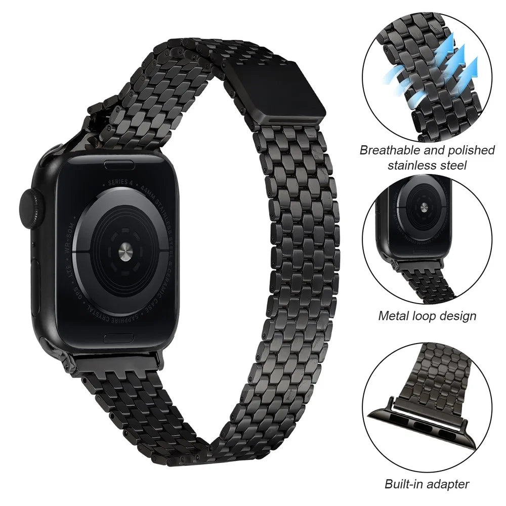Magnetic Buckle Strap for Apple Watch Series 11 10 42mm / 9 8 7 41mm / SE3 SE2 SE 6 5 4 40mm / 3 2 1 38mm Stainless Steel Band - 4