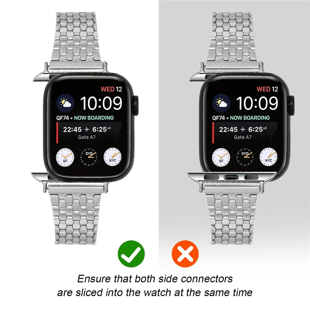 Magnetic Buckle Strap for Apple Watch Ultra 3 2 1 49mm / Series 11 10 46mm / 9 8 7 45mm / SE3 SE2 SE 6 5 4 44mm / 3 2 1 42mm Stainless Steel Band - Silver - 5