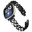 For Fitbit Versa 4 / Fitbit Sense 2 Watch Strap Pearl Decor Four Leaf Clover Stainless Steel Wrist Band - Black - 2