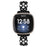 For Fitbit Versa 4 / Fitbit Sense 2 Watch Strap Pearl Decor Four Leaf Clover Stainless Steel Wrist Band - Black - 3