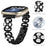 For Fitbit Versa 4 / Fitbit Sense 2 Watch Strap Pearl Decor Four Leaf Clover Stainless Steel Wrist Band - Black - 4