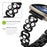 For Fitbit Versa 4 / Fitbit Sense 2 Watch Strap Pearl Decor Four Leaf Clover Stainless Steel Wrist Band - Black - 5