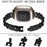 For Fitbit Versa 4 / Fitbit Sense 2 Watch Strap Pearl Decor Four Leaf Clover Stainless Steel Wrist Band - Black - 6