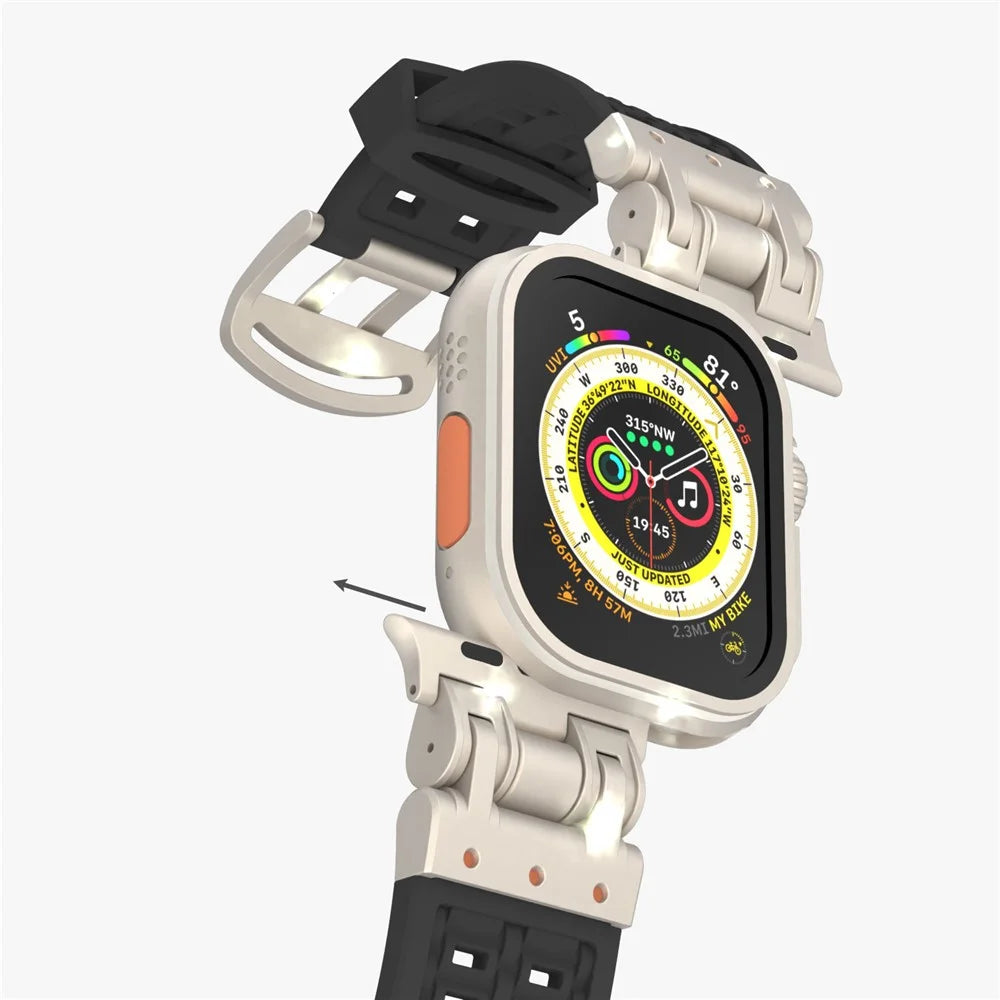 For Apple Watch Ultra 3 2 1 49mm / Series 11 10 46mm / 9 8 7 45mm / SE3 SE2 SE 6 5 4 44mm / 3 2 1 42mm Silicone Watch Band Dual Claw - Grey - 5