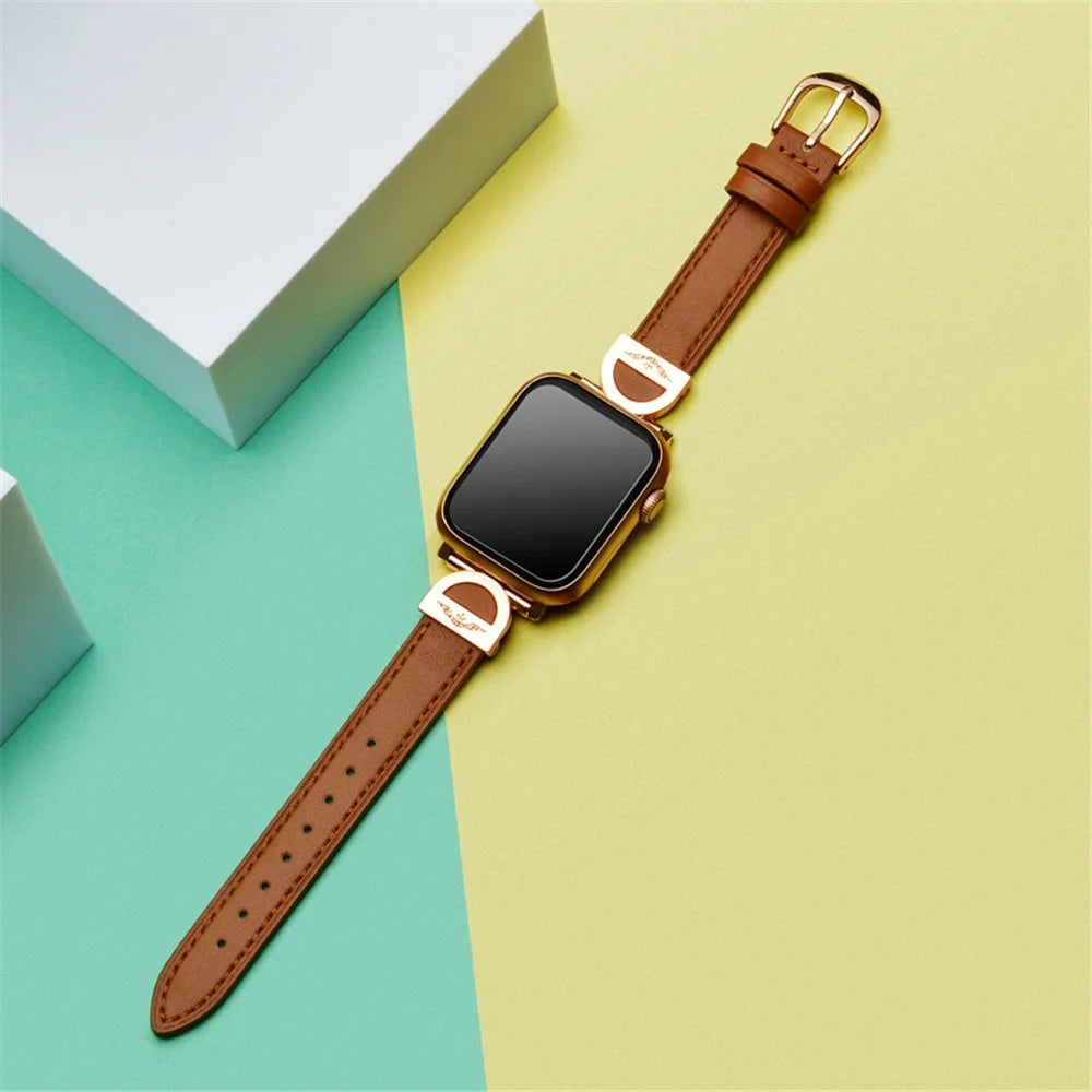 For Apple Watch Series 11 10 42mm / 9 8 7 41mm / SE3 SE2 SE 6 5 4 40mm / 3 2 1 38mm Watch Straps Microfiber Leather Bracelet Strap - Brown - 2