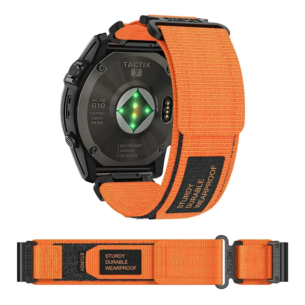 For Garmin Fenix 7 / Forerunner 965 / 955 / 945 / 935 Watch Band 22mm Rugged Nylon Sports Strap - Orange - 4