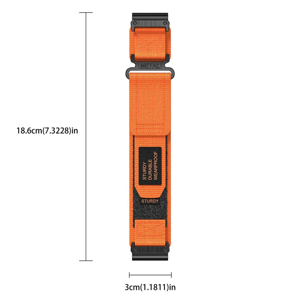 For Garmin Fenix 7 / Forerunner 965 / 955 / 945 / 935 Watch Band 22mm Rugged Nylon Sports Strap - Orange - 5