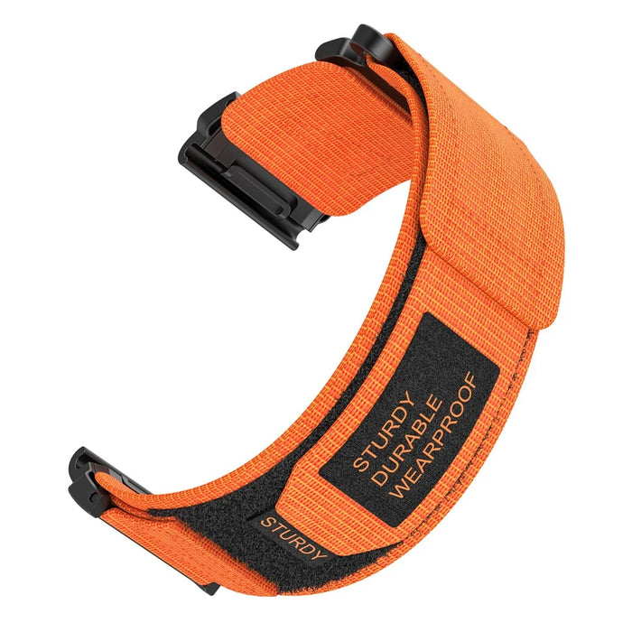 For Garmin Tactix 7 Pro / Fenix 7X / 6X Pro / 5X Plus Watch Band 26mm Nylon Wrist Strap - Orange - 3