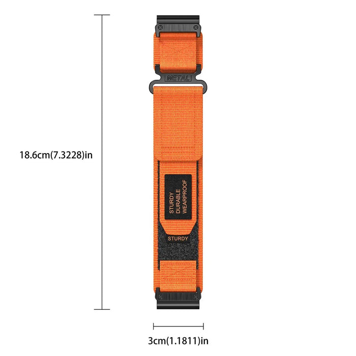 For Garmin Tactix 7 Pro / Fenix 7X / 6X Pro / 5X Plus Watch Band 26mm Nylon Wrist Strap - Orange - 5
