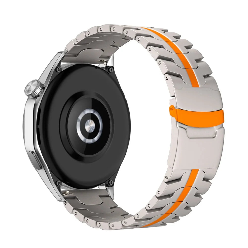 For Huawei Watch GT 4 / GT 3 / GT 2 46mm Replacement Strap 22mm Metal Watch Band - Titanium Orange - 1