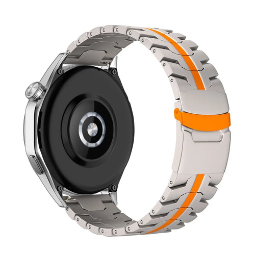 For Huawei Watch GT 4 / GT 3 / GT 2 46mm Replacement Strap 22mm Metal Watch Band - Titanium Orange - 1
