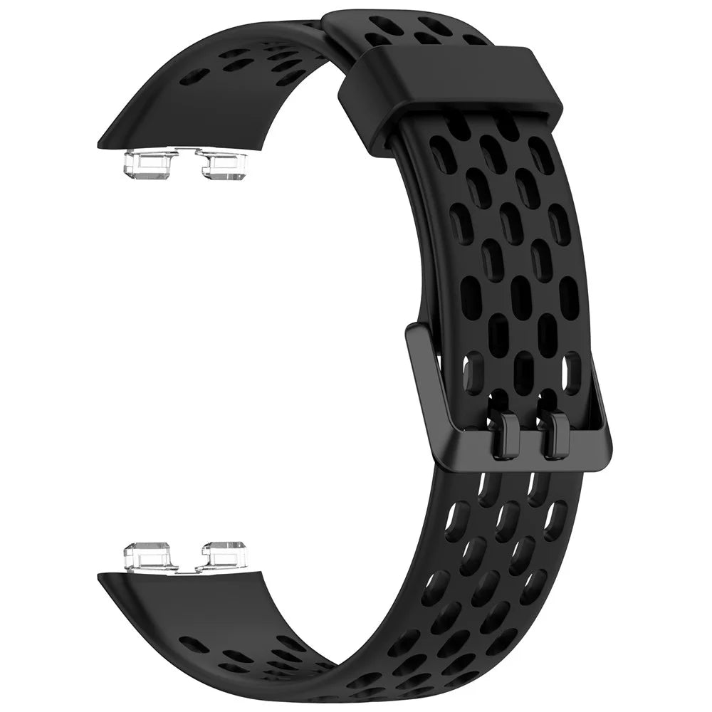 For Huawei Band 9 / 9 NFC / 8 / 8 NFC Replacement Band Adjustable Silicone Watch Strap - Black - 2