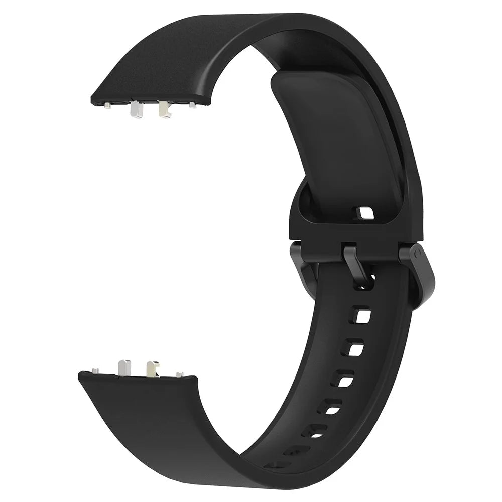 For Samsung Galaxy Fit3 Silicone Strap Replacement Wrist Band with Watch Case - Black - 3