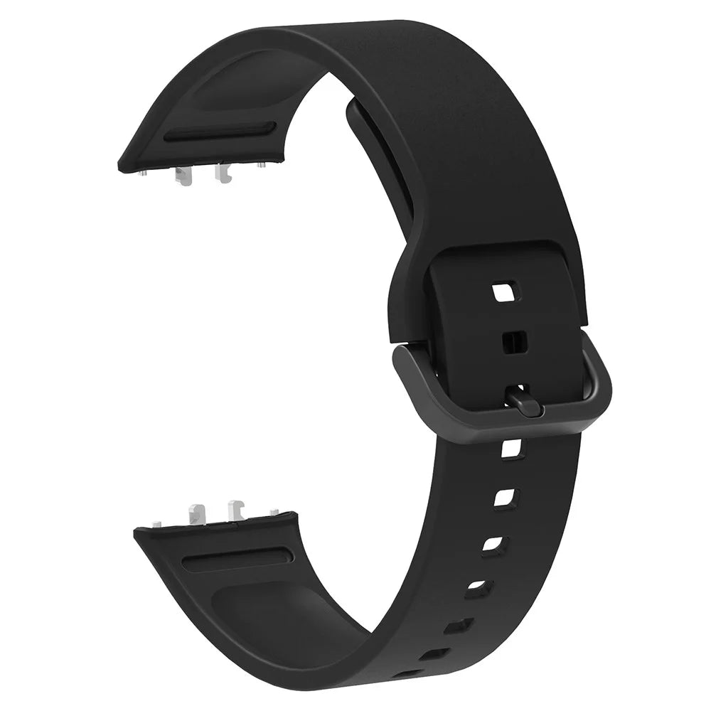 For Samsung Galaxy Fit3 Silicone Strap Replacement Wrist Band with Watch Case - Black - 4