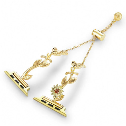 For Apple Watch Ultra 3 2 1 49mm / Series 11 10 46mm / 9 8 7 45mm / SE3 SE2 SE 6 5 4 44mm / 3 2 1 42mm Sunflower Watch Band Zinc Alloy - Gold - 1