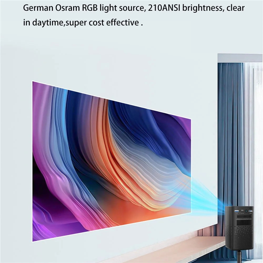 C900 Android 9.0 WiFi Mini DLP Projector 960x540P High Definition Pocket Home Theater - Black / US Plug - 5