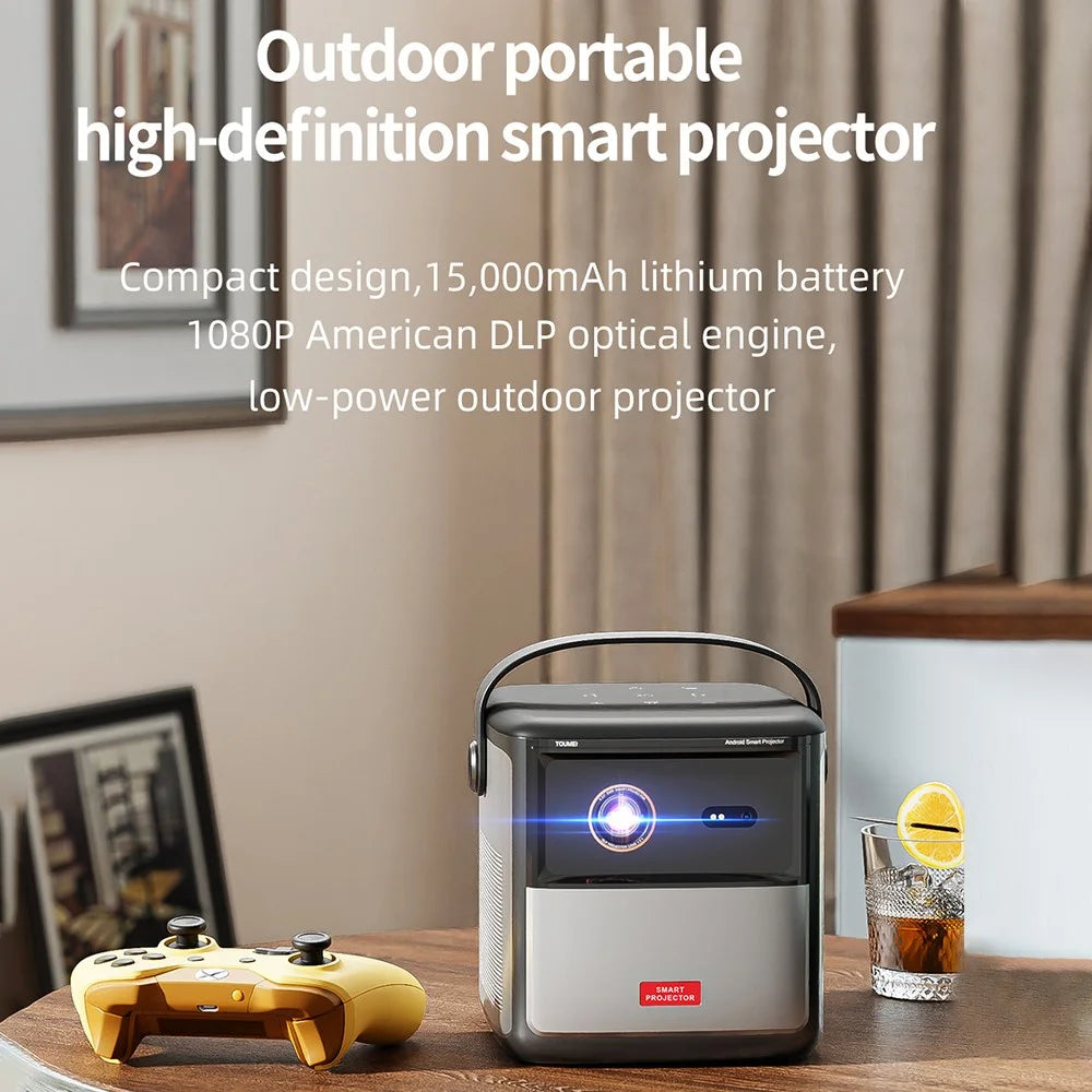 S8 Portable Rechargeable DLP Projector 1080P HD Video WiFi Home Theater Office LED Projector - US Plug - 5