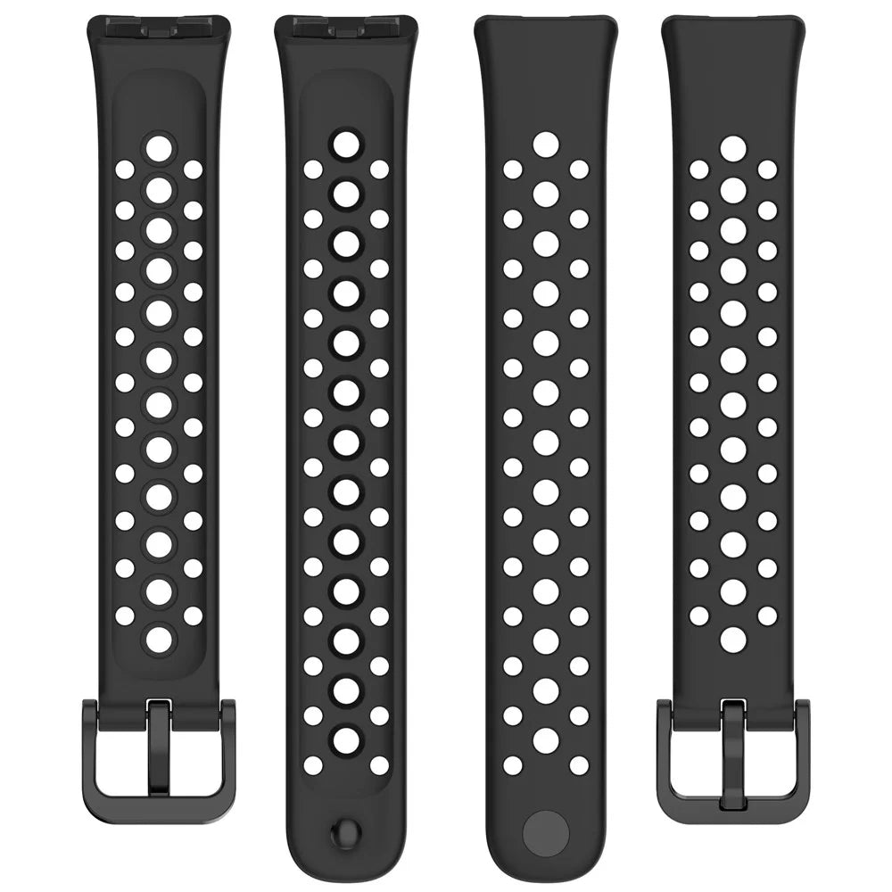 For Huawei Band 9 / 9 NFC / 8 / 8 NFC Breathable Holes Replacement Band Silicone Watch Strap - Black - 5