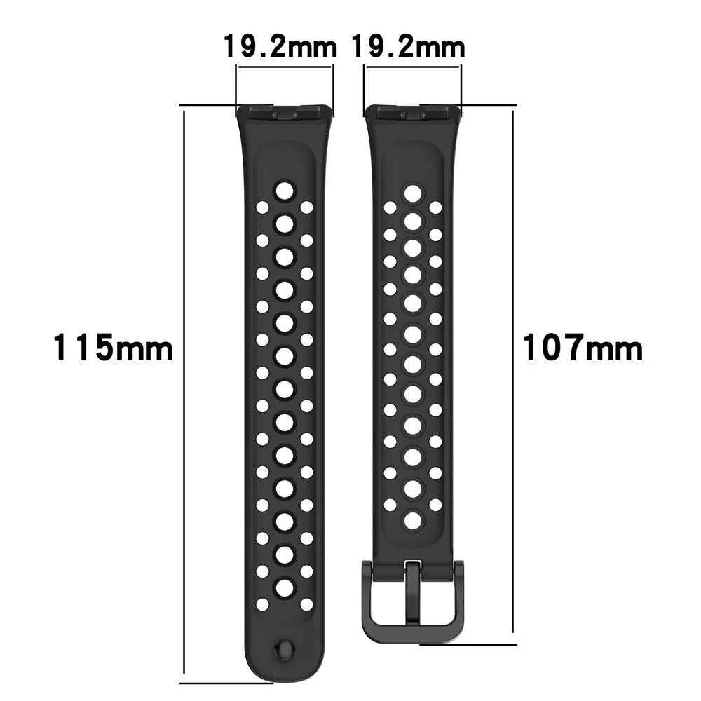 For Huawei Band 9 / 9 NFC / 8 / 8 NFC Breathable Holes Replacement Band Silicone Watch Strap - Black - 6