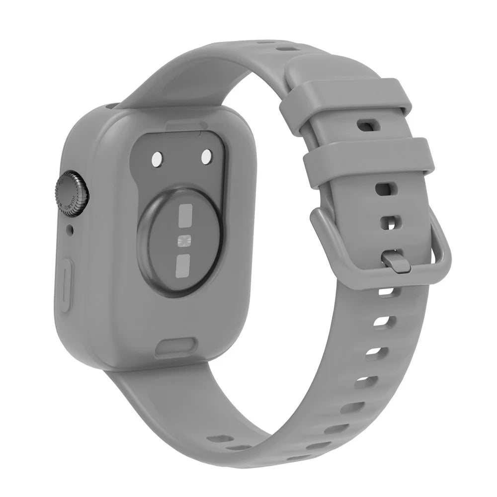 For Huawei Watch Fit 3 Silicone Case Hollow Shockproof Watch Protective Frame - Grey - 3