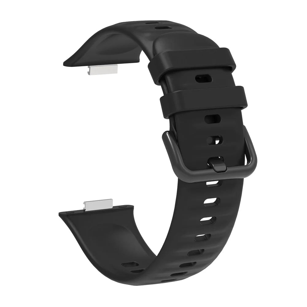 For Huawei Watch Fit 3 Silicone Watch Band Adjustable Strap Replacement - Black - 2