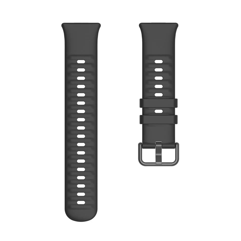 For Huawei Watch Fit 3 Silicone Watch Band Adjustable Strap Replacement - Black - 3