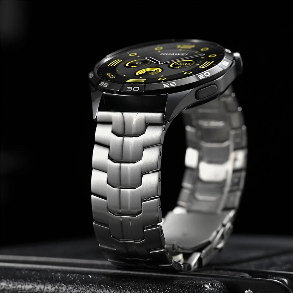 For Huawei Watch 4  /  4 Pro  /  Watch GT 4 46mm Watch Band 22mm Pure Titanium Wrist Strap - Titanium+Orange - 6