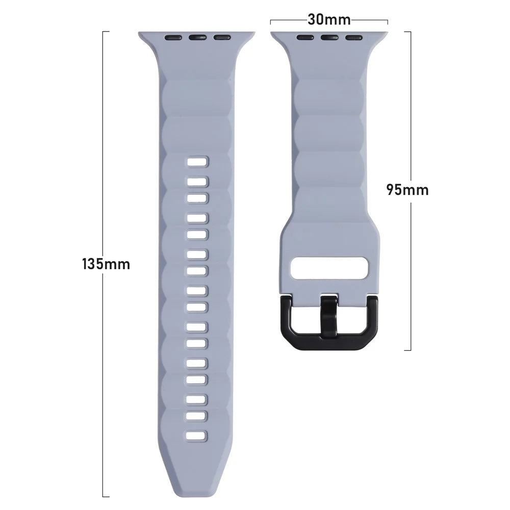 For Apple Watch Ultra 3 2 1 49mm / Series 11 10 46mm / 9 8 7 45mm / SE3 SE2 SE 6 5 4 44mm / 3 2 1 42mm Silicone Watch Strap - Orange - 4