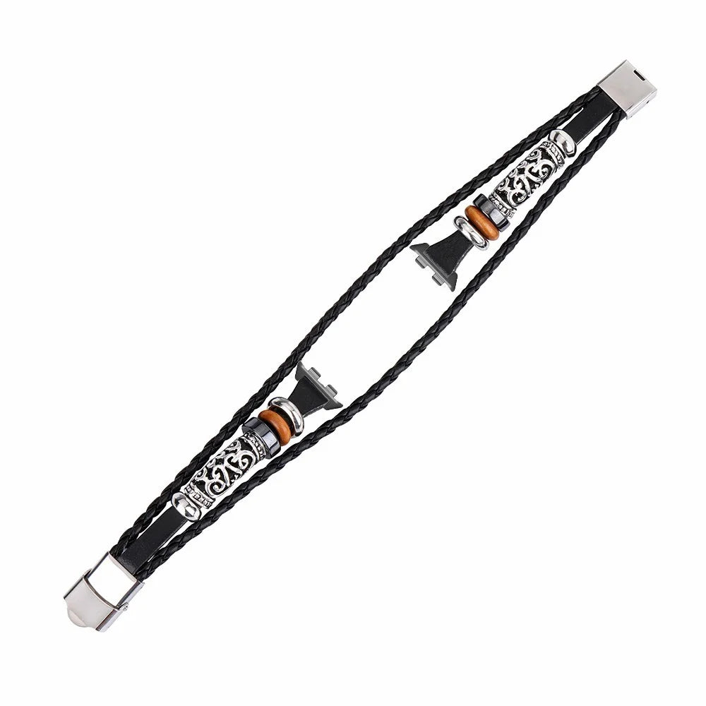 For Honor Band 9 Replacement Band Ethnic Retro Style Watch Strap - Black - 1