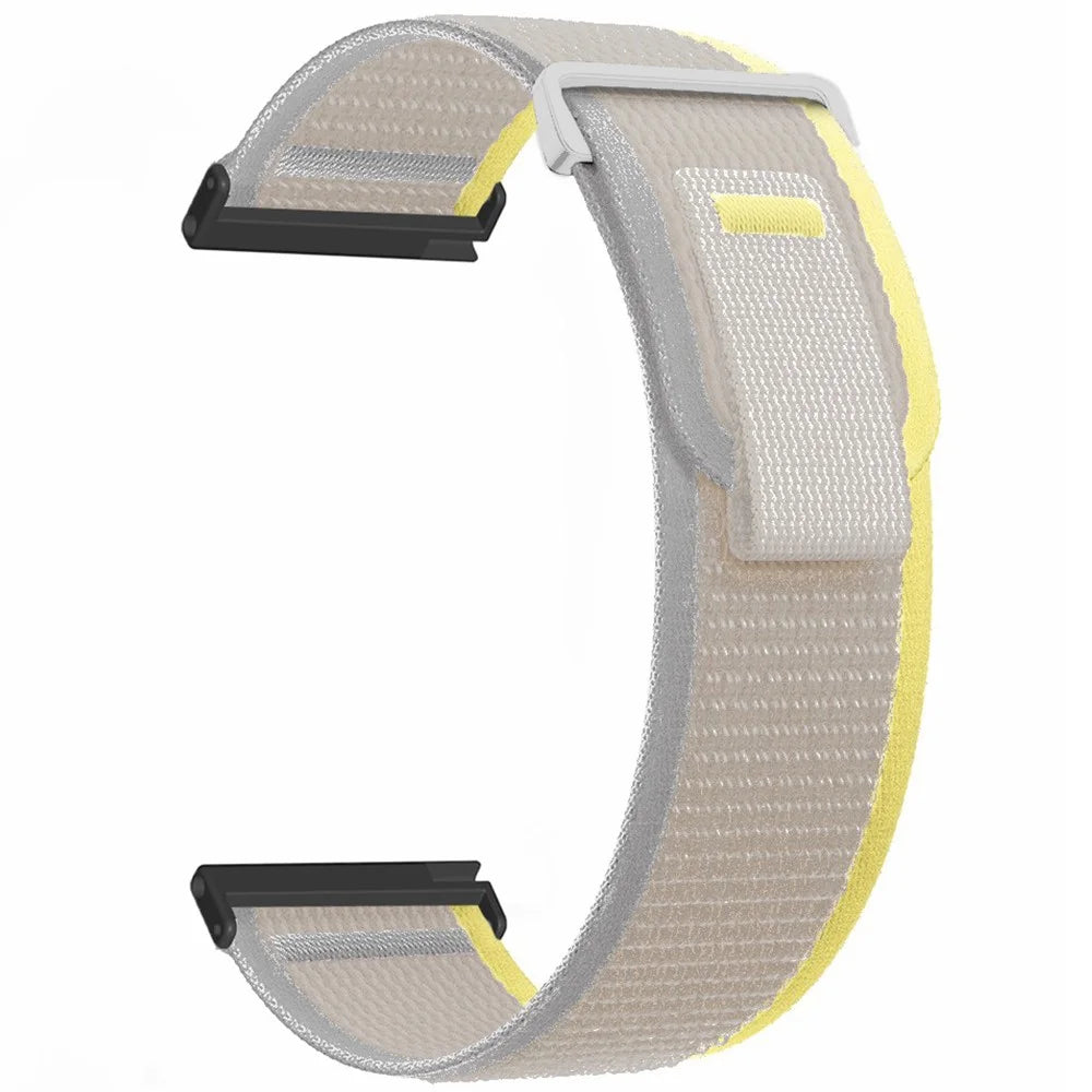 For Suunto Spartan Sport Wrist HR Baro / Suunto 9 Nylon Watch Band 24mm Loop Fastener Strap - Beige - 1