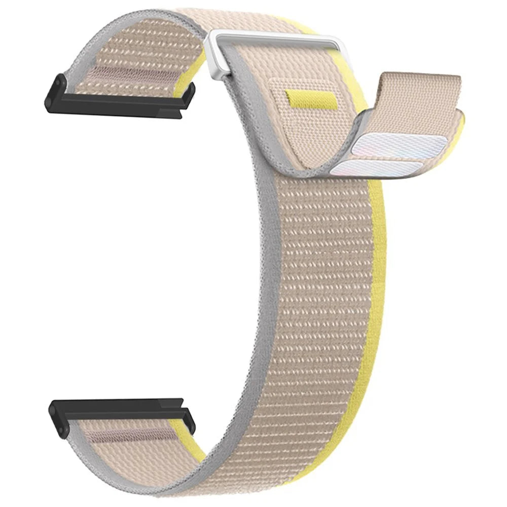 For Suunto Spartan Sport Wrist HR Baro / Suunto 9 Nylon Watch Band 24mm Loop Fastener Strap - Beige - 5