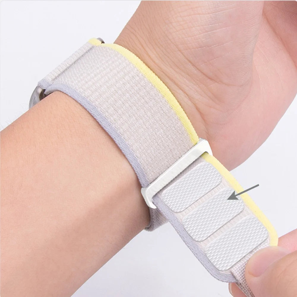 For Suunto Spartan Sport Wrist HR Baro / Suunto 9 Nylon Watch Band 24mm Loop Fastener Strap - Beige - 6