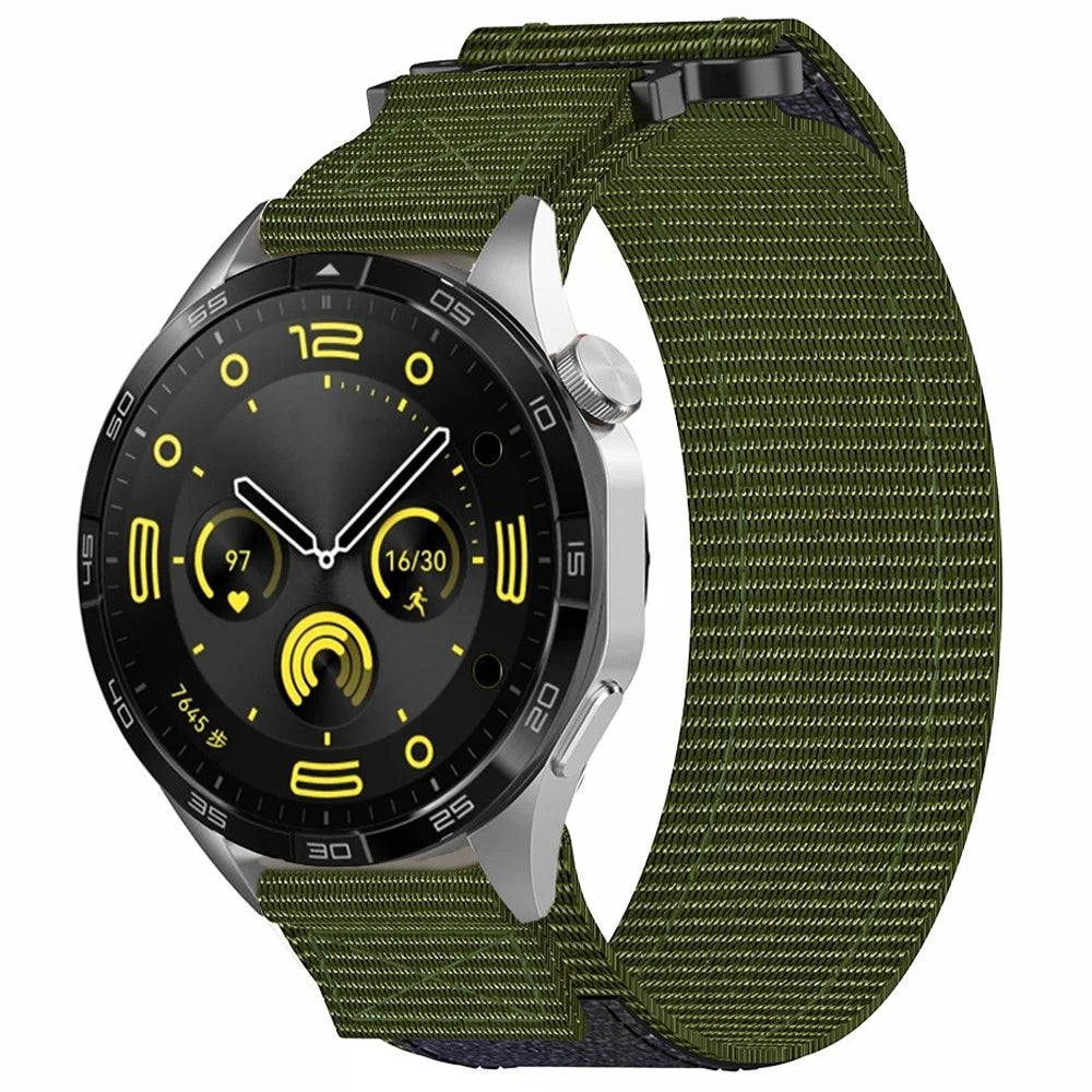 For Samsung Galaxy Watch6 / Watch 5 / Watch4 Nylon Watch Band 22mm Adjustable Wrist Strap - Army Green - 2