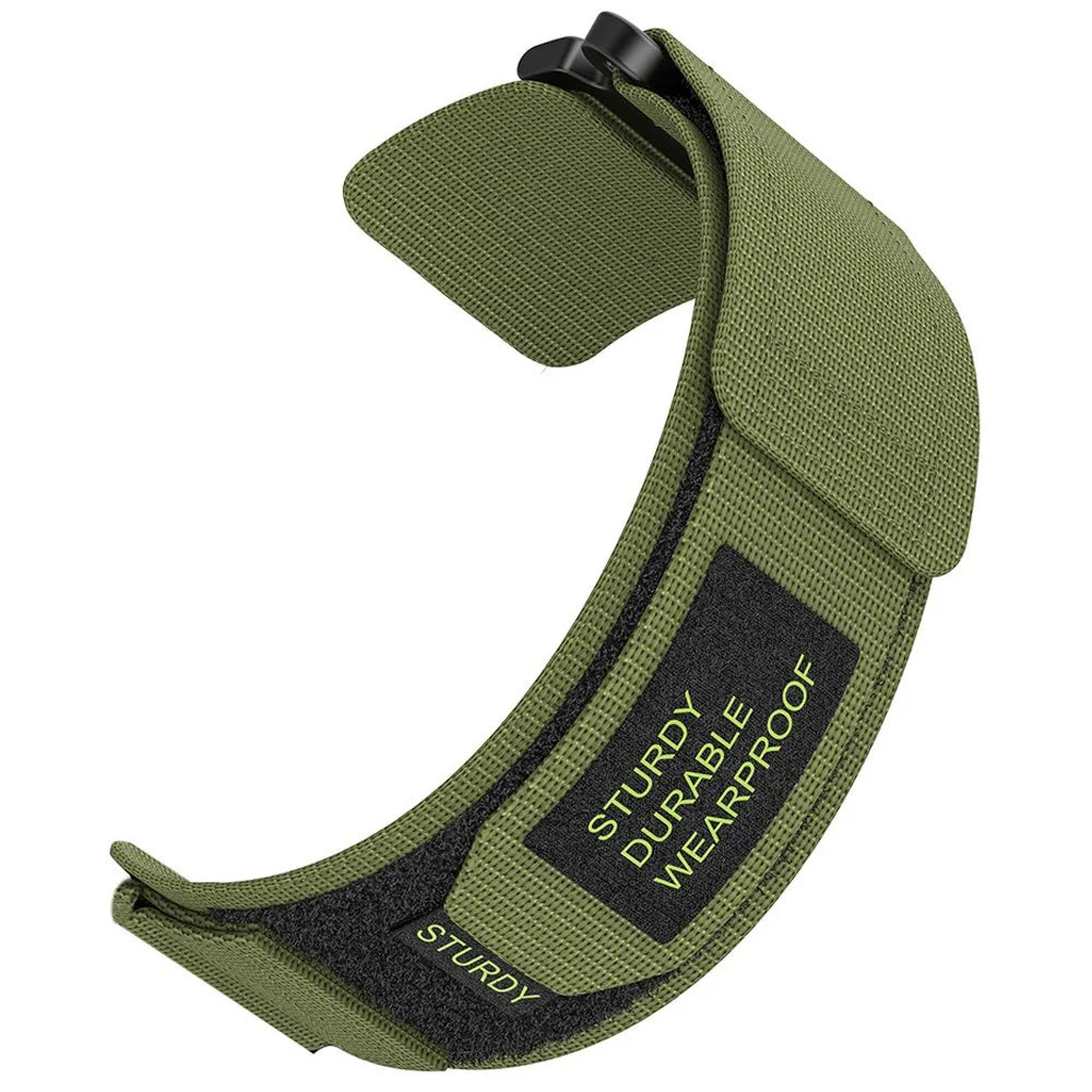 For Samsung Galaxy Watch6 / Watch 5 / Watch4 Nylon Watch Band 22mm Adjustable Wrist Strap - Army Green - 3