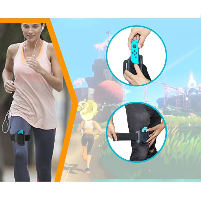 JYS JYS-NS186 Ring Fit Adventure Suit Elastic Leg Strap + Two Ring Grips + Hook for Nintend Switch Joy-con - 3
